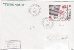 TAAF Pli Dumont D'Urville Terre Adélie  01 01 1986 PA 95. - FDC