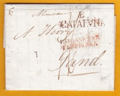 1820  Lettre Avec Correspondance De 2 Pages De Barcelone, Catalunia, Espagne Vers Gand, Belgique Par Perpignan, France - ...-1850 Préphilatélie