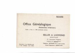 BUVARD   OFFICE GENEALOGIQUE    RECHERCHES D HERITIERS  BELLER& Lhomond - O