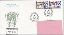 TAAF Pli Circulé Port Aux Français Kerguelen 01 01 1989 H. Et R. Bossières. - FDC