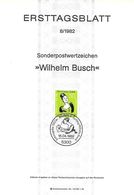 1982 - DEUTSCHLAND - FDS ETB 8/1982 [Wilhelm Busch] - Michel 1129 + BONN 1 - 1981-1990