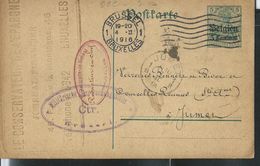 Carte N° 5  Obl. Brussel  04/02/1916  + Obl. Jumet 1B  Et Censure  Brussel - German Occupation