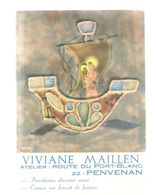 CPM 22 PENVENAN Viviane Maillen Atelier Route Du Port-Blanc Porcelaines Décorées à La Main - Penvénan