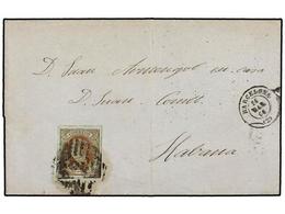 218 ESPAÑA. Ed.67. 1864. BARCELONA A HABANA.<B> 1 Real</B> Castaño S. Verde. - Other & Unclassified