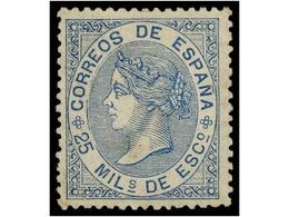 267 * ESPAÑA. Ed.97. <B>25 Mils.</B> Azul. Muy Bonito Ejemplar. Cat. 385€. - Altri & Non Classificati