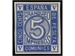 297 (*) ESPAÑA. Ed.117. <B>ENSAYOS DE COLOR. 5 Cts.</B> Ocre, <B>5 Cents.</B> Lila Y <B>5 Cts.</B> Azul. - Otros & Sin Clasificación