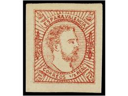 329 * ESPAÑA. Ed.159A. <B>1/2 Real</B> Carmín. PIEZA DE LUJO. Cat. 188€. - Altri & Non Classificati