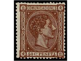 336 * ESPAÑA. Ed.167. <B>40 Cts.</B> Castaño, Color Intenso Y Centraje Muy Aceptable, Para Esta Emisión. Muy Bonito Ejem - Autres & Non Classés