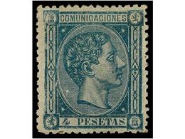 337 * ESPAÑA. Ed.170. <B>4 Pts.</B> Verde. Excelente Presencia. Reparado. Cat. 735€. - Autres & Non Classés