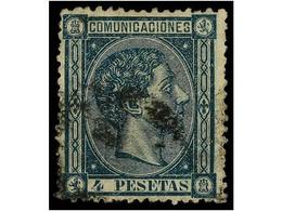 338 ° ESPAÑA. Ed.170. <B>4 Pts.</B> Verde. Muy Bonito Ejemplar En Usado. Cat. 725€. - Altri & Non Classificati