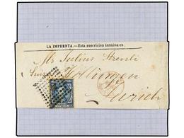 342 ESPAÑA. Ed.175. 1878. BARCELONA A ZURICH (Suiza). FAJA DE PRENSA Circulada Con Sello De <B>10 Cts.</B>  Azul. Fechad - Altri & Non Classificati