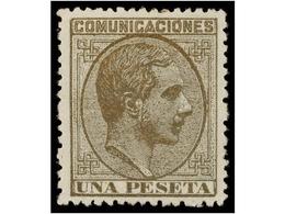 355 * ESPAÑA. Ed.197. <B>1 Pta.</B> Gris. PIEZA DE LUJO. Cat. 112€. - Altri & Non Classificati