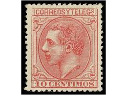 360 * ESPAÑA. Ed.202. <B>10 Cts.</B> Rosa. PIEZA DE LUJO. - Altri & Non Classificati