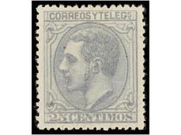 362 * ESPAÑA. Ed.204. <B>25 Cts.</B> Gris. Centraje Perfecto. PIEZA DE LUJO. - Autres & Non Classés