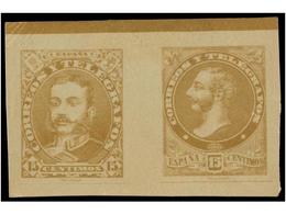 369 ESPAÑA. 1881. <B>PRUEBAS FOTOGRÁFICAS </B>originales Para 2 Sellos De <B>15 Cts.</B> De Alfonso XII. Proyecto Realiz - Autres & Non Classés