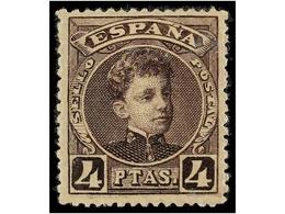 388 * ESPAÑA. Ed.254. <B>4 Pts.</B> Violeta. Excelente Centraje. MAGNÍFICO EJEMPLAR. Cat. 415€. - Autres & Non Classés