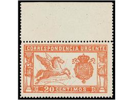 392 ** ESPAÑA. Ed.256. <B>20 Cts.</B> Rojo. LUJO. Cat. 140€. - Autres & Non Classés