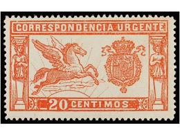 393 ** ESPAÑA. Ed.256. <B>20 Cts.</B> Rojo. Excelente Centraje. LUJO. Cat. 140€. - Autres & Non Classés