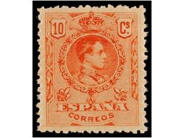 406 ** ESPAÑA. Ed.269. <B>10 Cts.</B> Rojo. PIEZA DE LUJO. - Autres & Non Classés