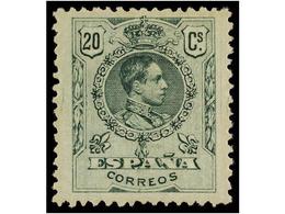 413 ** ESPAÑA. Ed.272. <B>20 Cts.</B> Verde. Extraordinario Ejemplar, Salto De Peine. LUJO. Cat. 140€. - Autres & Non Classés