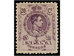 415 ** ESPAÑA. Ed.273. <B>20 Cts.</B> Violeta. PIEZA DE LUJO. Cat. 114€. - Autres & Non Classés