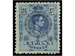 416 ** ESPAÑA. Ed.274. <B>25 Cts.</B> Azul. Centraje Perfecto. PIEZA DE LUJO. - Autres & Non Classés