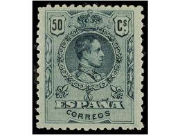 418 ** ESPAÑA. Ed.277. <B>50 Cts.</B> Azul. Centraje Perfecto. PIEZA DE LUJO. - Autres & Non Classés