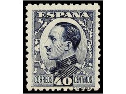 497 ** ESPAÑA. Ed.497A. <B>40 Cts.</B> Azul, Tipo II. Centraje Perfecto. LUJO. Cat. 62€. - Autres & Non Classés