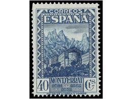 537 ** ESPAÑA. Ed.641, 644d. <B>20 Cts.</B> Lila Y <B>40 Cts.</B> Azul<B> </B>DENTADO 11. LUJO. Cat. 511€. - Autres & Non Classés