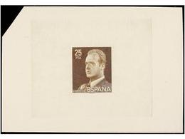 718 ESPAÑA. Ed.2344. <B>JUAN CARLOS I. PRUEBA DE PUNZÓN. 25 Pts.</B> Castaño. RARÍSIMA. - Autres & Non Classés