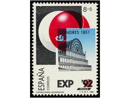 736 ** ESPAÑA. Ed.2990. <B>EXPO'92. 8+5 Pts.</B> Multicolor <B>FALTA LA IMPRESIÓN DEL AMARILLO Y EL ROJO DESPLAZADO</B>  - Autres & Non Classés