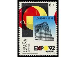 741 ** ESPAÑA. Ed.2990. <B>EXPO'92. 8+5 Pts.</B> Multicolor<B>. IMPRESIÓN DEL ROJO DESPLAZADA </B>a La Izquierda. Cert.  - Autres & Non Classés