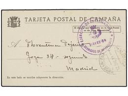 883 ESPAÑA GUERRA CIVIL. 1938. PIEDRABUENA (Ciudad Real) A MADRID. Tarjeta De Campaña, Marca <B>EJÉRCITO DE EXTREMADURA  - Autres & Non Classés