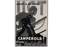 896 ESPAÑA GUERRA CIVIL. TARJETA POSTAL. <B>'Camperols! El Camp Es Un Front De Lluita'. U.G.T. </B> - Otros & Sin Clasificación