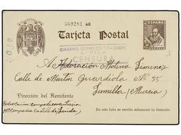 904 ESPAÑA GUERRA CIVIL. 1939. LÉRIDA A JUMILLA. Tarjeta Postal Escrita Desde El <B>CAMPO DE CONCENTRACIÓN CASTILLO DE L - Otros & Sin Clasificación