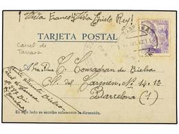 905 ESPAÑA GUERRA CIVIL. 1940. TARRASA A BARCELONA. Tarjeta Postal De Censura <B>PRISIÓN DEL PARTIDO / TARRASA.</B> - Altri & Non Classificati