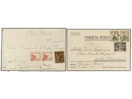 909 ESPAÑA GUERRA CIVIL. 1939-1940. Carta Y Tarjeta, Una Dirigida A La <B>Prisión Provincial De Pueblo Nuevo</B> (Barcel - Otros & Sin Clasificación