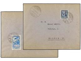 963 ANDORRA. Ed.22d + B3. 1931. ANDORRA A MADRID. <B>40 Cts.</B> Azul, Al Dorso Sello De Beneficencia De <B>30 Cts.</B>  - Other & Unclassified