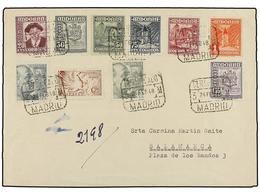 976 ANDORRA. Ed.48, 50/55. 1948. MADRID A SALAMANCA. RARA Combinación De Sellos De Andorra Y España Circulada Desde Madr - Otros & Sin Clasificación