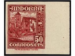 979 ** COLONIAS ESPAÑOLAS: ANDORRA. Ed.51ecs. <B>50 Cts.</B> Lila<B> ERROR DE COLOR.</B> RARÍSIMO.<BR><BR> Cat. 625€. - Other & Unclassified