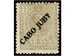 998 * COLONIAS ESPAÑOLAS: CABO JUBY. Ed.20hh. <B>2 Cts.</B> Sepia <B>HABILITACIÓN DOBLE</B> Producida Por Impresión Pati - Autres & Non Classés