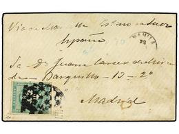 1036 FILIPINAS. Ed.20Dh. (1870 CA.). MANILA A MADRID. <B>1 Real</B> Verde<B> HABILITADO/POR LA/NACION.</B> - Sonstige & Ohne Zuordnung