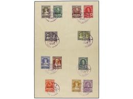 1043 COLONIAS ESPAÑOLAS: GUINEA. 1926. Serie Completa Sobre Hoja De Papel, Mat.<B> CONMEMORATIVO</B> En Violeta. - Otros & Sin Clasificación