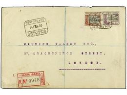 1060 COLONIAS ESPAÑOLAS: GUINEA. Ed.170, 175. 1930. SANTA ISABEL A LONDRES. <B>20 Cts.</B> Y <B>60 Cts.</B> Carta Certif - Andere & Zonder Classificatie