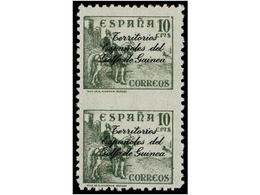 1076 * COLONIAS ESPAÑOLAS: GUINEA. Ed.256spv. <B>10 Cts.</B> Verde. Pareja Vertical <B>SIN DENTAR EN MEDIO.</B> Cat. 118 - Otros & Sin Clasificación