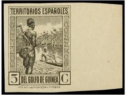 1087 * COLONIAS ESPAÑOLAS: GUINEA. Ed.264s. <B>5 Cts.</B> Castaño Claro<B> SIN DENTAR,</B> Leves Adherencias Al Dorso. N - Altri & Non Classificati