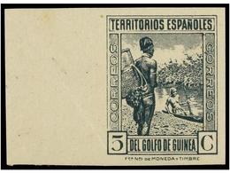 1088 ** COLONIAS ESPAÑOLAS: GUINEA. Ed.264cc. <B>5 Cts.</B> Verde Gris<B> CAMBIO DE COLOR SIN DENTAR.</B> No Reseñado. M - Otros & Sin Clasificación