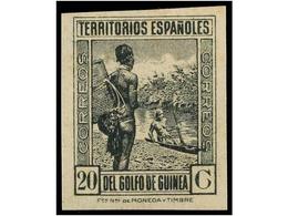 1091 ** COLONIAS ESPAÑOLAS: GUINEA. Ed.265cca. <B>20 Cts.</B> Verde Gris,<B> CAMBIO DE COLOR SIN DENTAR.</B> No Reseñado - Otros & Sin Clasificación