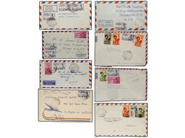 1100 COLONIAS ESPAÑOLAS: GUINEA. 1950-60. Conjunto De 8 Cartas Circuladas A U.S.A. Diversos Franqueos. - Sonstige & Ohne Zuordnung
