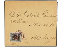 1121 MARRUECOS. (1895 CA.). Sobre Circulado De MELILLA A MÁLAGA. Sello De Franquicia Postal Del Ejército Expedicionario  - Otros & Sin Clasificación